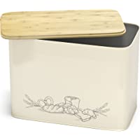 Panera Vintage Extra Grande con Tapa con Función de Tabla de Cortar de Bambú Ecológico – Caja Metálica con Capaci-dad…